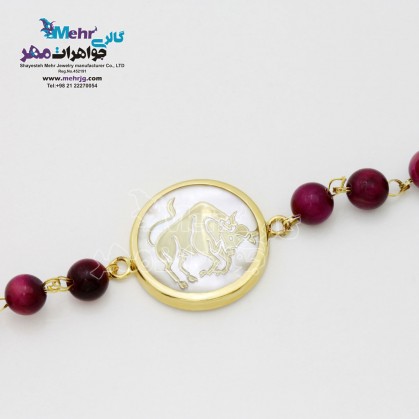 دستبند طلا و سنگ - ماه تولد اردیبهشت-MB0121